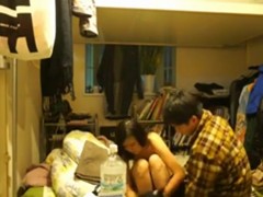 Young asian couple makes their first sextape