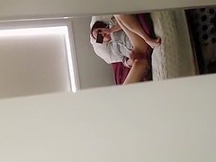 Mature amateur spied masturbating on the arm chair