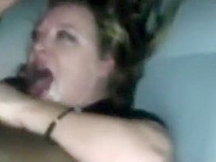 Wife getting banged by two BBCs and eating their cum