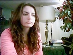 18yo brunette US girl playing omegle game in daddys office dancing - PornZog Free Porn Clips
