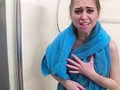 Brother Spies on Not Real Sister Taking Shower - PornZog Free Porn Clips